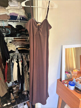 Brown Maxi Slip Dress Like New